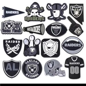 Las Vegas raiders 16 Pcs Football Shoe Charms Football Team Shoe Charms crocs